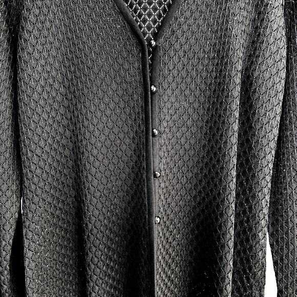 Exclusively Misook Black Lace Jacket Cardigan S Minimalist Quiet Luxury Crochet - Picture 3 of 7